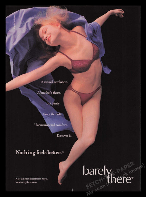 Barely There Bra & Panties Underwater Model 2000s Print Advertisement 2000 Fetch the Paper!