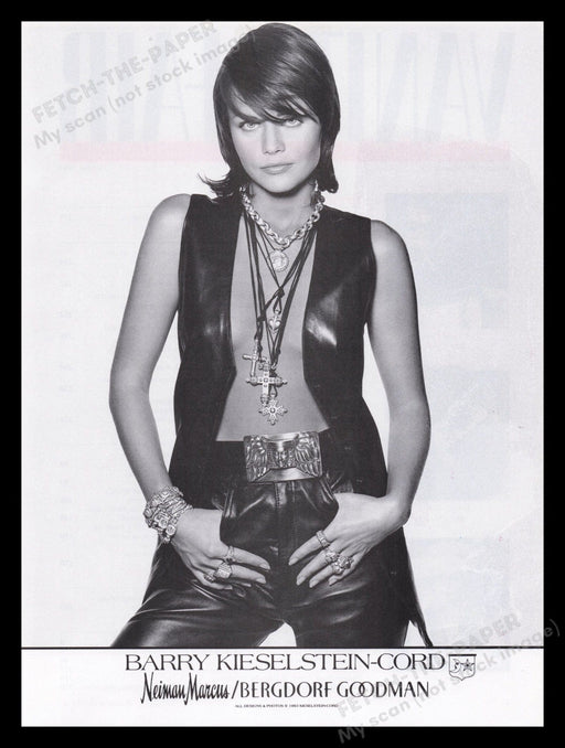 Barry Kieselstein-Cord Clothing 1990s Print Advertisement Ad 1993 Leather Model Fetch the Paper!