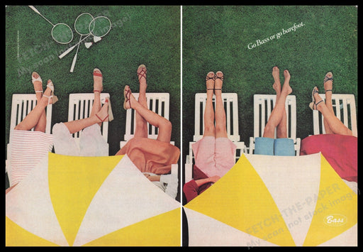 Bass 1980s Print Advertisement (2 pages) 1982 Fetch the Paper!