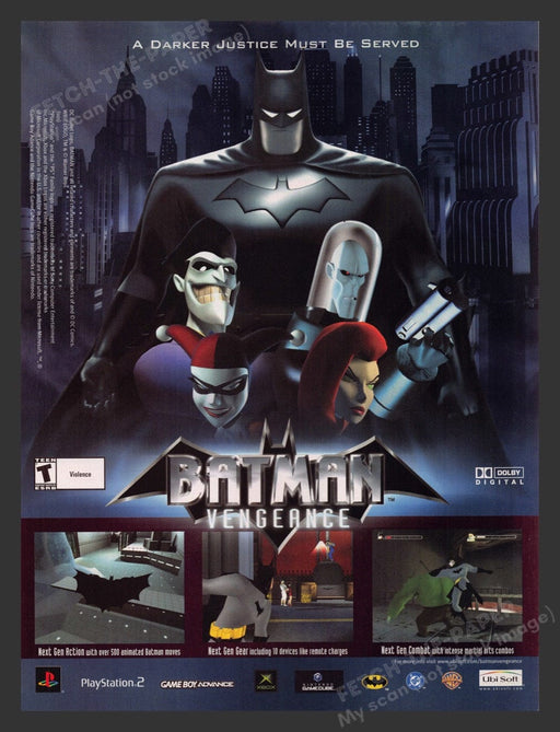 2001 Batman Vengeance Darker Justice Video Game Print Advertisement