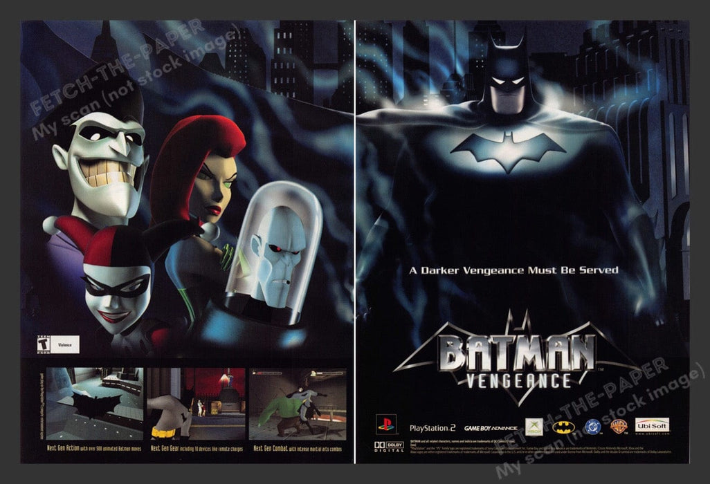 2001 Batman Vengeance Video Game Print Advertisement (2 Pages)