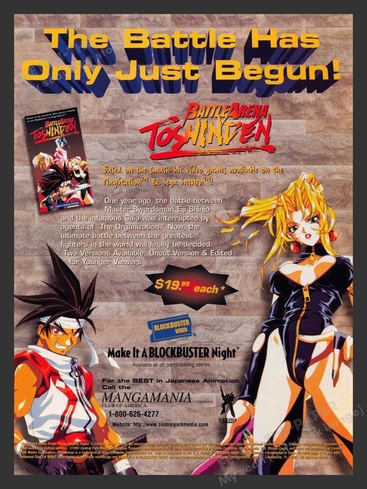 1997 Battle Arena: Toshinden Video Game Print Advertisement