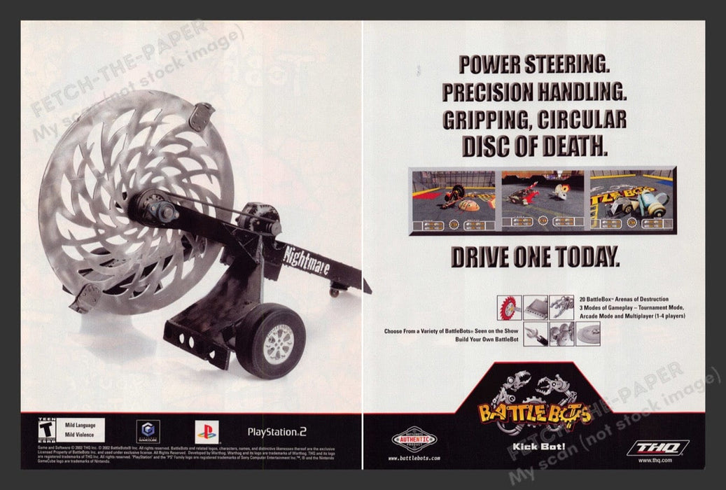 2002 Battle Bots Nightmare Video Game Print Advertisement (2 Pages)