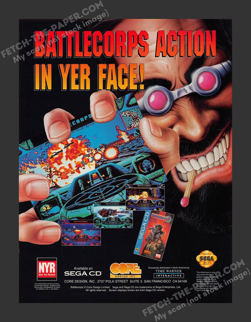1994 Print Advertisement Battlecorps Sega Video Game Ad.