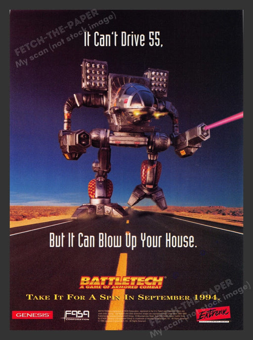 1994 Battletech: A Game of Armored Combat Video Game Print Advertisement