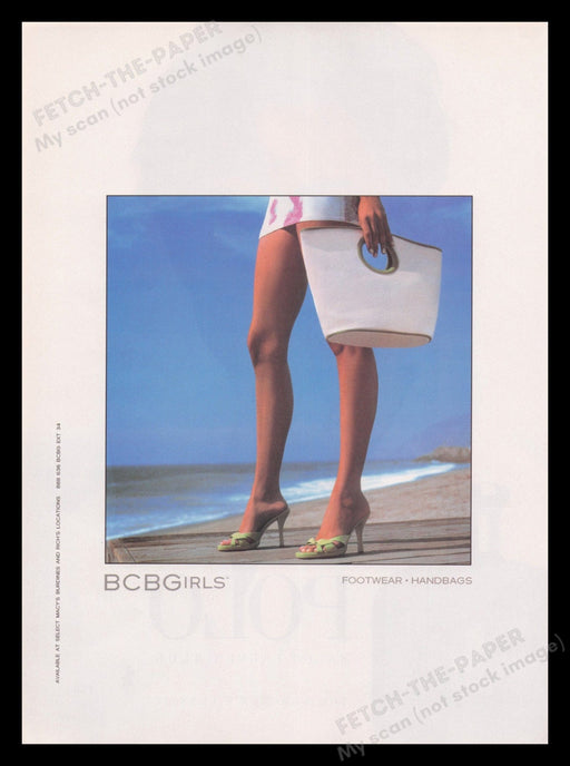 BCB Girls 2000's Print Advertisement Ad 2004 Footwear Legs Beach Tote Fetch the Paper!