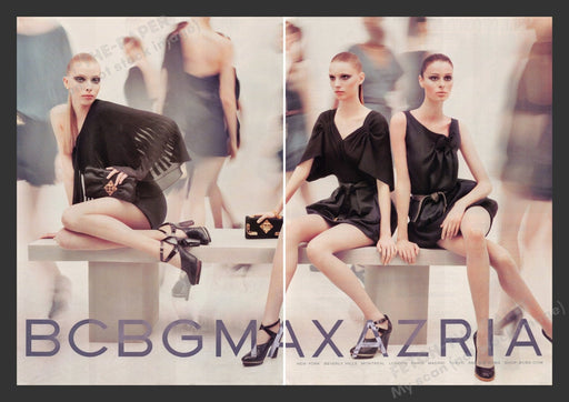 BCBG 2000s Print Advertisement Ad (2 pages) 2008 Legs Models Sexy Max Azria Fetch the Paper!
