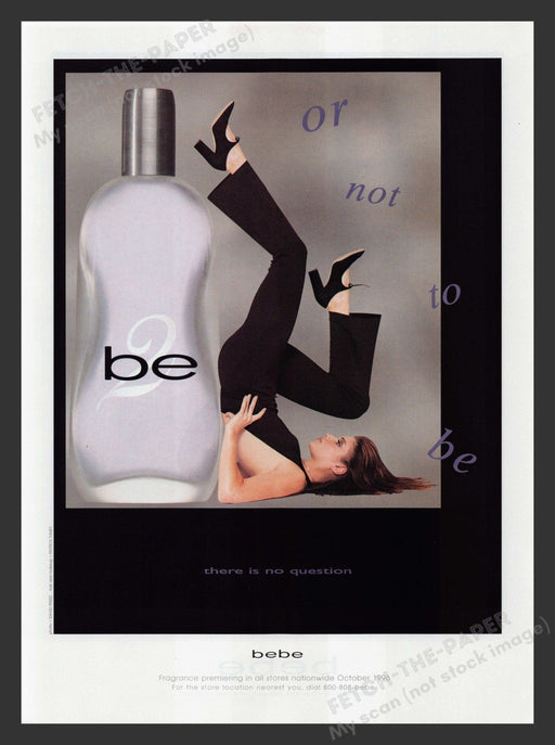 Be2 Bebe Fragrance Legs Upside Down 1990s Print Advertisement Ad 1996 Fetch the Paper!