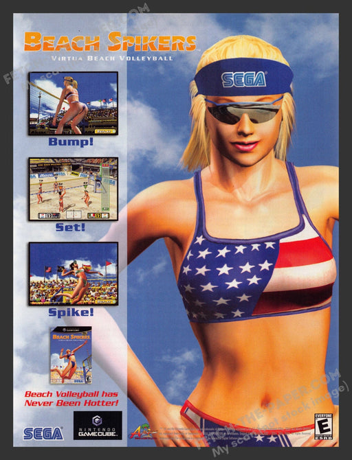 2002 Print Advertisement Video Game Beach Spikers Beach Volleyball Ad.
