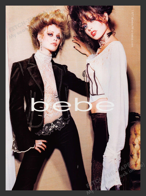 bebe 2000s Print Advertisement 2002 Two Models Legs Fetch the Paper!