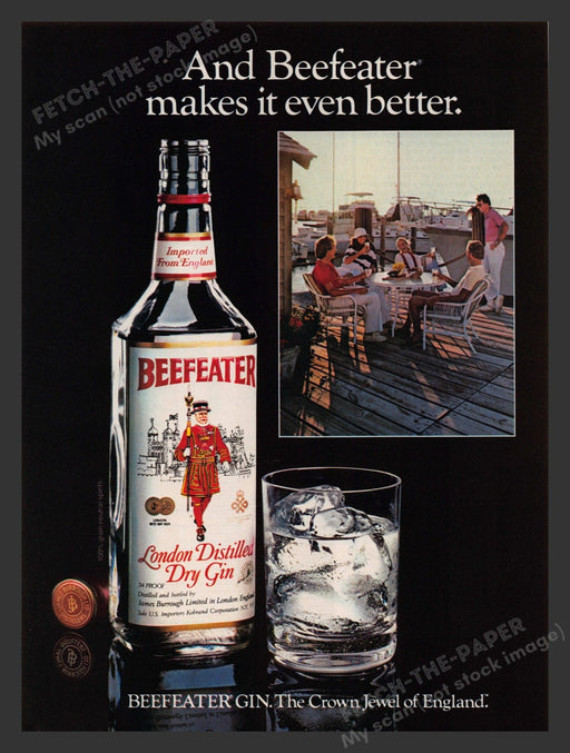 Beefeater 1980s Print Advertisement Ad 1983 Dry Gin "Makes It Even Better" Fetch the Paper!