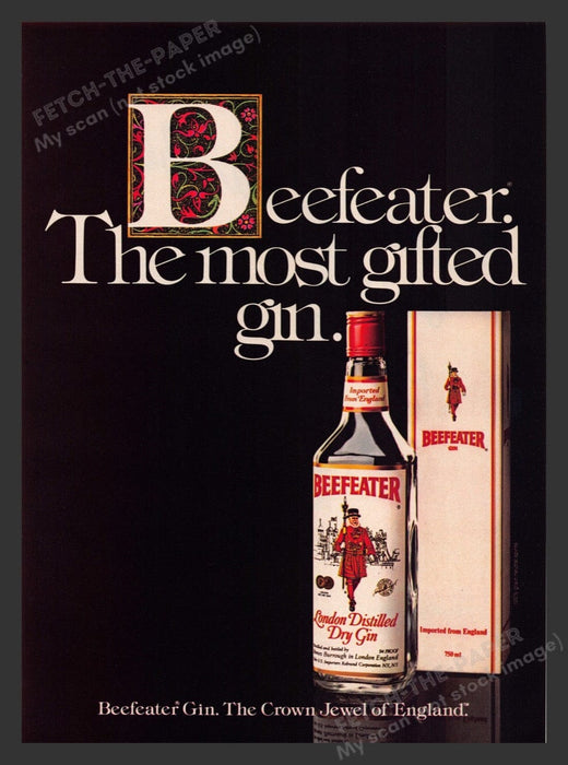1983 Beefeater "The Most Gifted Gin" Print Advertisement Ad