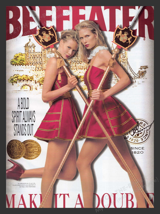 2001 Beefeater Twin Blondes Alcohol Print Advertisement Ad.