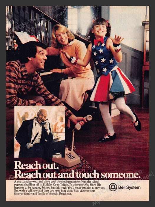 1980 Bell System Phone Little Tap Dancing Girl Print Advertisement Ad