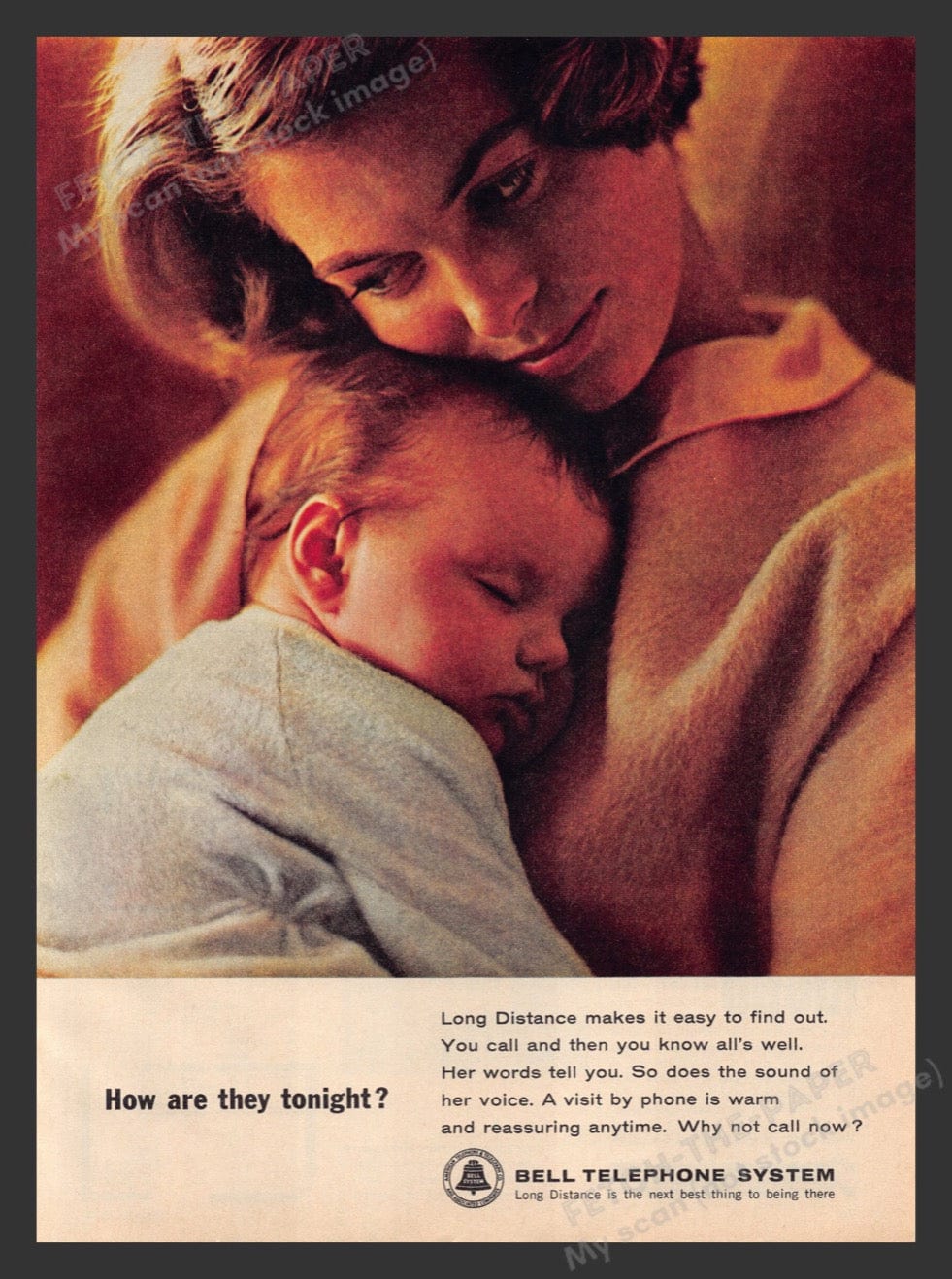 Vintage 1964 Bell Telephone Mom and Baby Print Ad 8