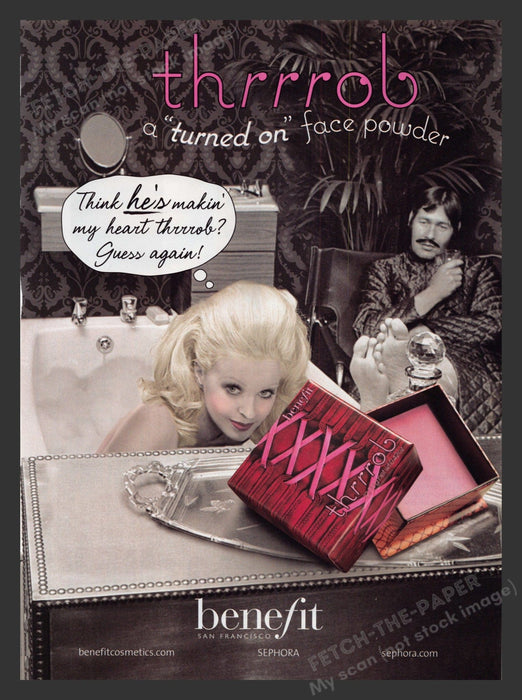 Benefit Thrrrob Face Powder Naughty 2000s Print Advertisement Ad 2008 Fetch the Paper!