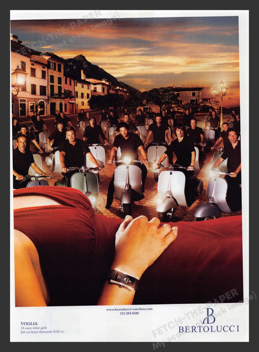 Bertolucci 2000s Print Advertisement 2007 Watch Vespa Piaggio Fetch the Paper!