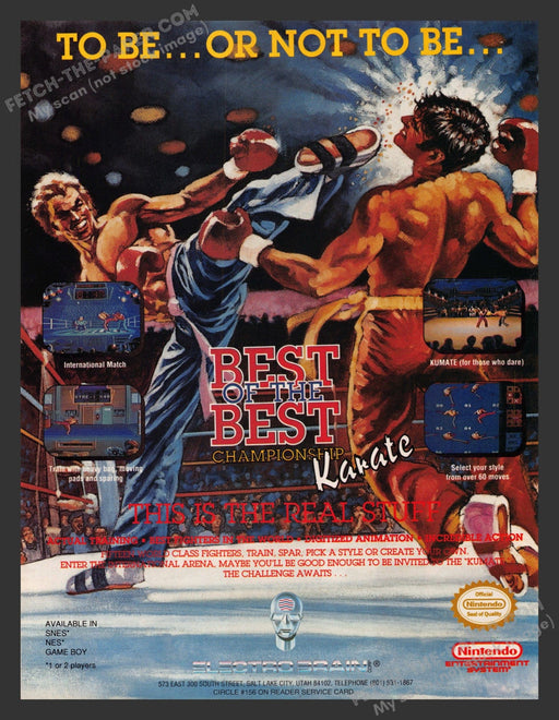 1992 Print Advertisement Best of the Best Karate Championship Video Game Ad.