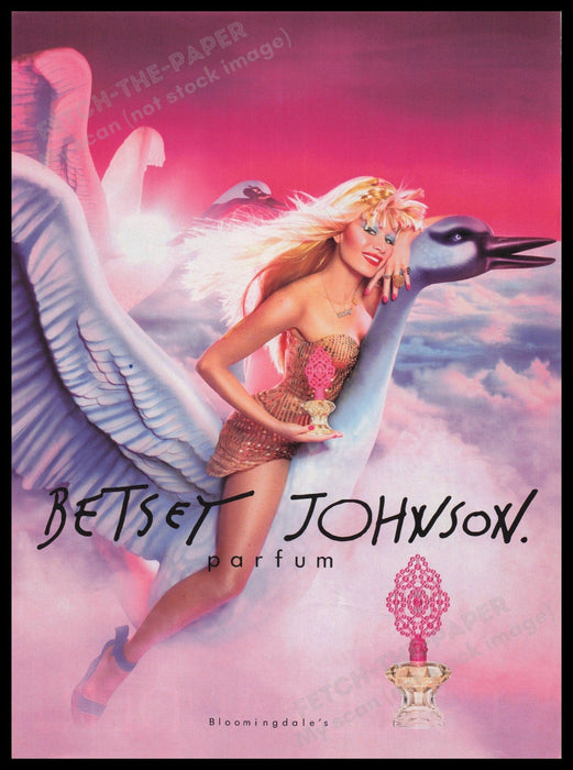 Betsey Johnson Perfume 2000s Print Advertisement Ad 2006 Swan Legs Fetch the Paper!