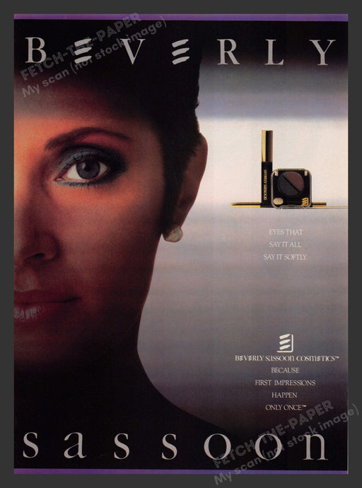 Beverly Sassoon Cosmetics Eyes 1980s Print Advertisement Ad 1985 Fetch the Paper!