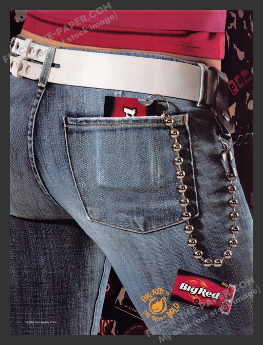 2005 Print Advertisement Big Red Chewing Gum Jeans Butt Sexy Ad.