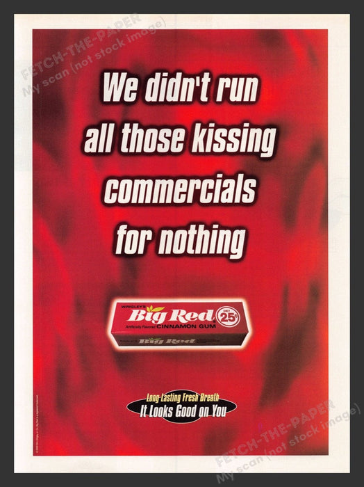 2000 Big Red Gum Kissing Commercials Print Advertisement Ad