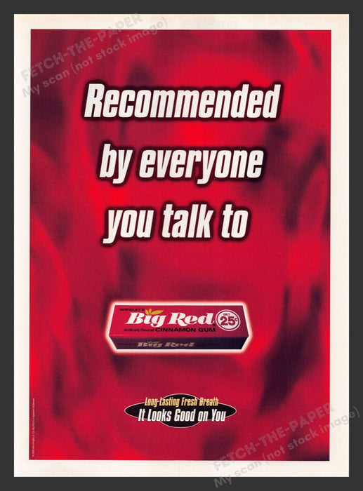 2000 Big Red Gum "Recommended by everyone you talk to" Print Advertisement Ad