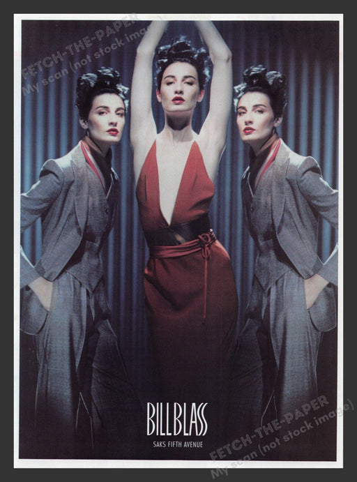 Bill Blass High Fashion Androgyny Model 2000s Print Advertisement 2001 Fetch the Paper!