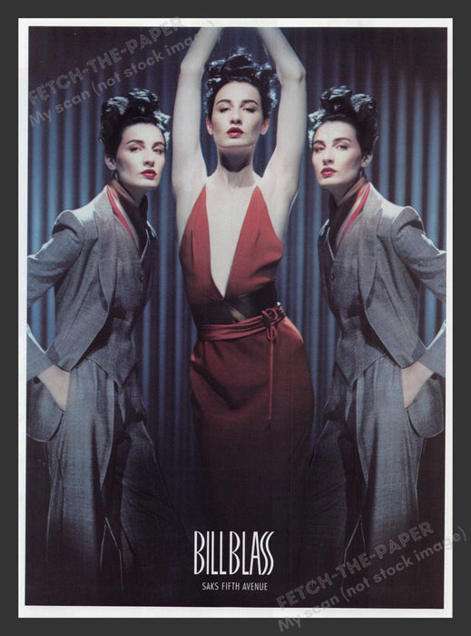 Bill Blass High Fashion Androgyny Model 2000s Print Advertisement 2001 Fetch the Paper!