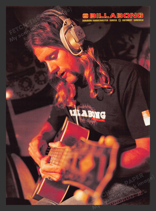 2000 Billabong Clothing Donavon Frankenreiter Athlete Print Advertisement Ad.