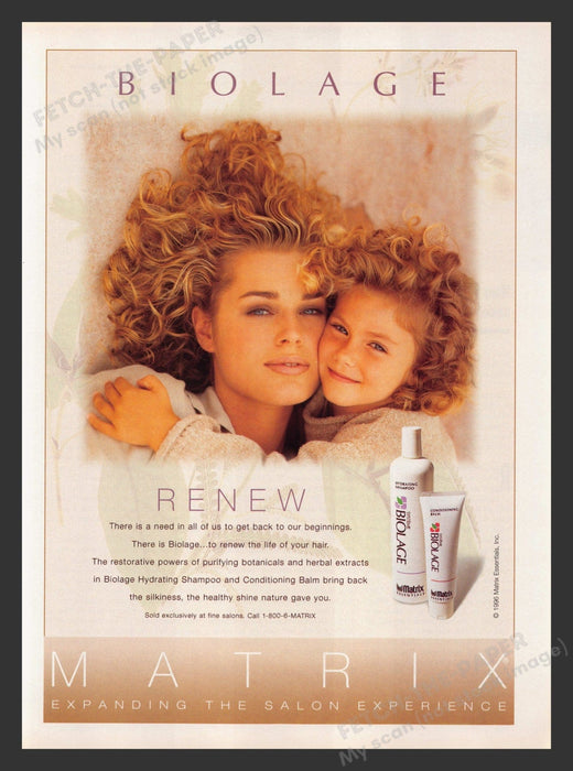 Biolage Renew Matrix Promo  1990s Print Advertisement 1996 Fetch the Paper!