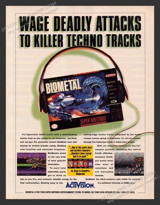 BioMetal Super Nintendo Video Game 1990s Print Advertisement Ad 1993 Fetch the Paper!