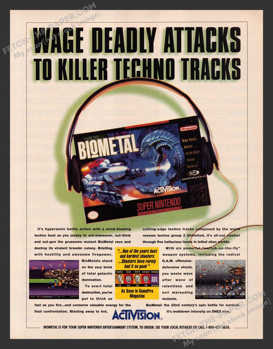 BioMetal Super Nintendo Video Game 1990s Print Advertisement Ad 1993 Fetch the Paper!