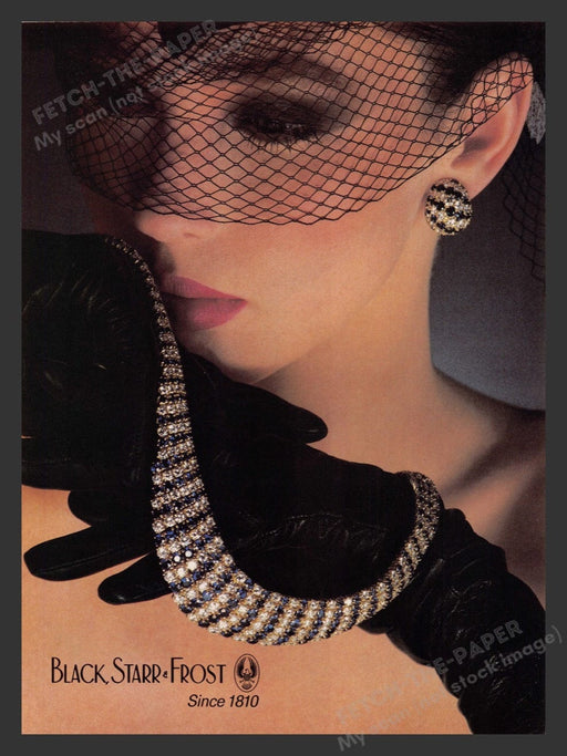 1984 Black, Starr & Frost Jewelry Necklace & Earrings Print Advertisement Ad