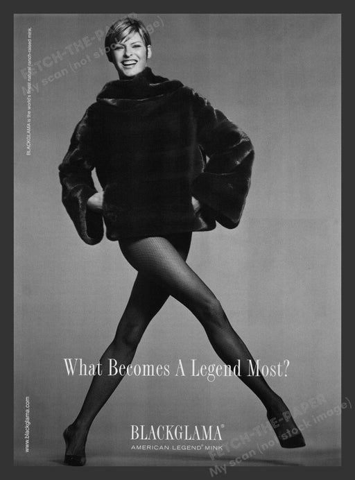 Blackglama Super Model Linda Evangelista 2000s Print Advertisement 2001 Fetch the Paper!