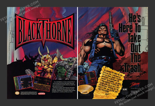 1994 Print Advertisement 2 Page Blackthorne Video Game Ad.