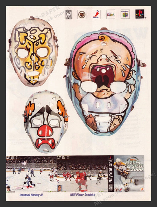 2000 Blades of Steel Hockey Video Game Print Advertisement