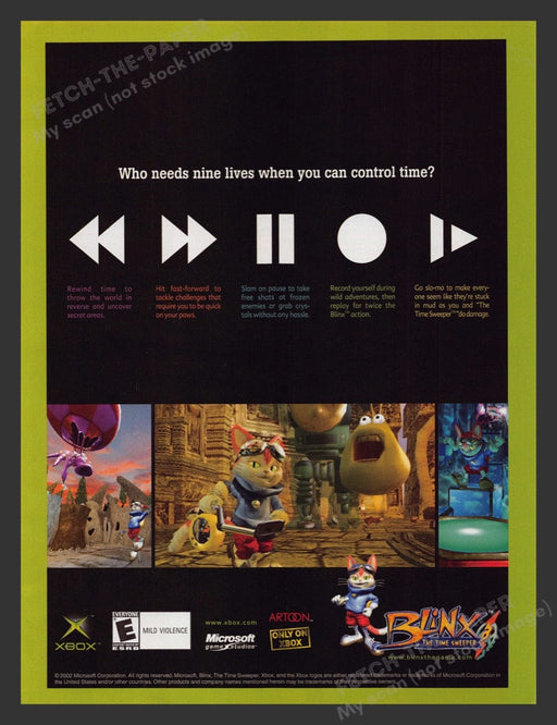 2002 Blinx: The Time Sweeper Video Game Print Advertisement