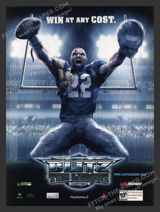 2005 Print Advertisement Blitz The League Video Game Ad.