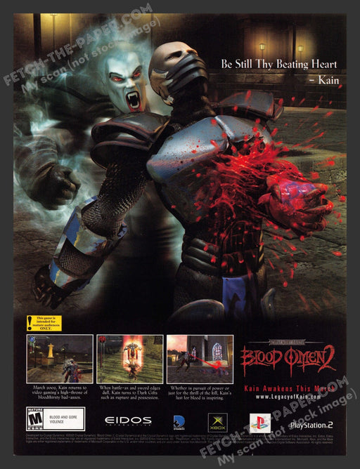 2002 Blood Omen 2 Video Game Print Advertisement.