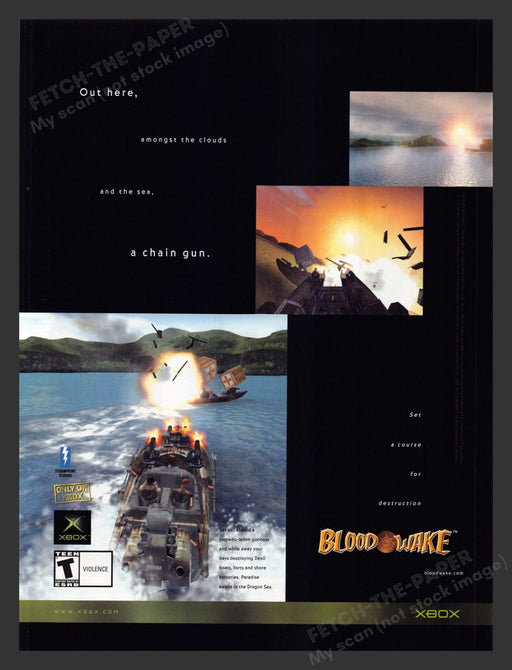 2002 Blood Wake Military Boats Torpedo Video Game Print Advertisement.