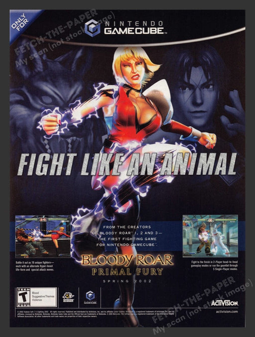2002 Bloody Roar: Primal Fury Video Game Print Advertisement