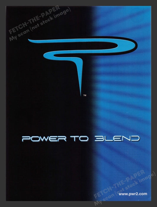 2001 Blue Powerade "Power to blend" Print Advertisement Ad