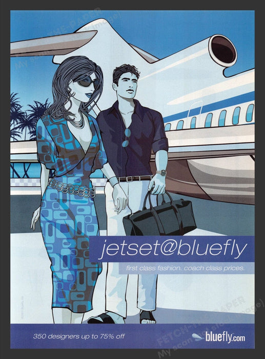 2001 Bluefly Online Clothing Store Illustration Print Advertisement Ad