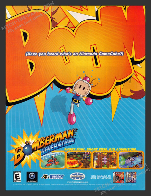 2002 Print Advertisement Bomberman Generation Video Game Ad.