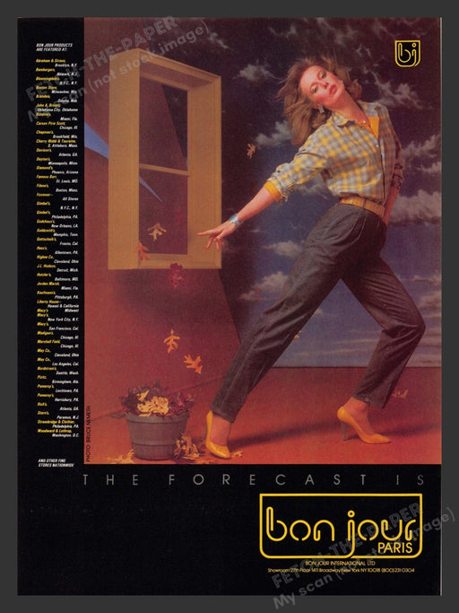 Bon Jour Paris Forecast Fall Jeans Legs 1980s Print Advertisement 1983 Fetch the Paper!