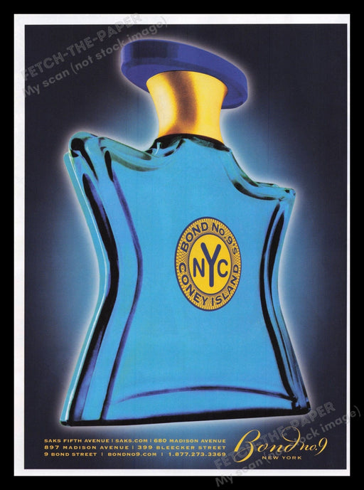 Bond No. 9 2000s Print Advertisement Ad 2007 Fragrance Coney Island NYC Fetch the Paper!