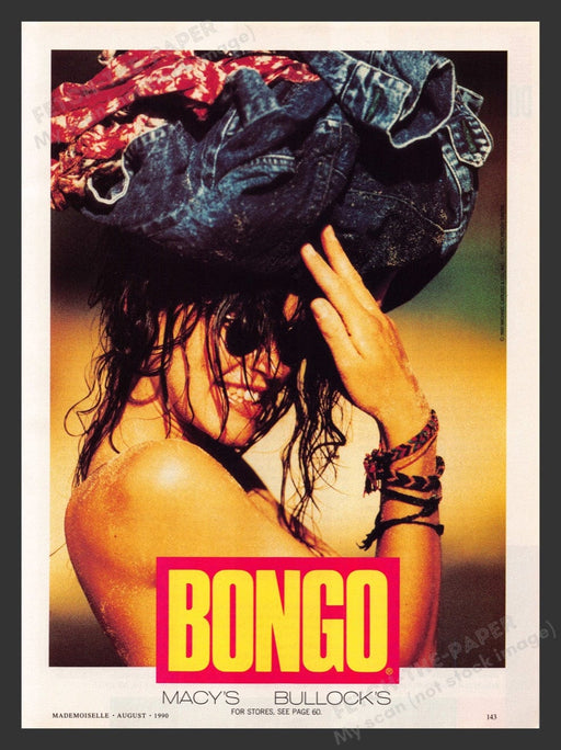 1990 Bongo Clothing Clothes on Head Print Advertisement Ad