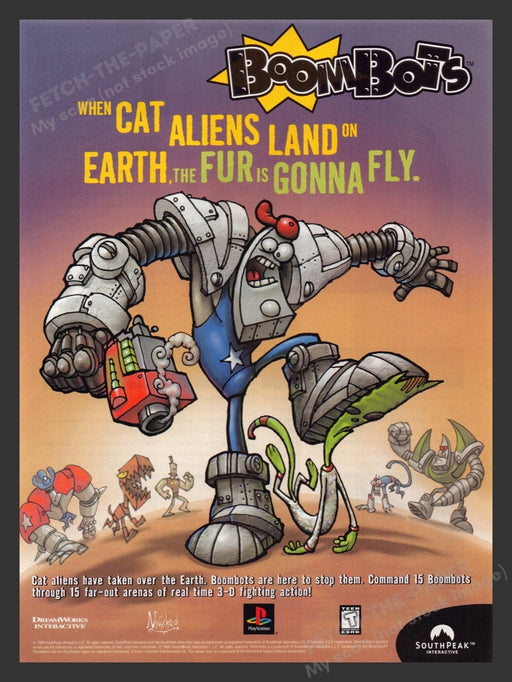 2000 BoomBots Cat Aliens Video Game Print Advertisement