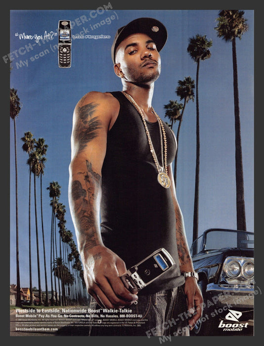 2005 Print Advertisement Boost Mobile Cell Phone "The Game" Rapper Musician Ad.
